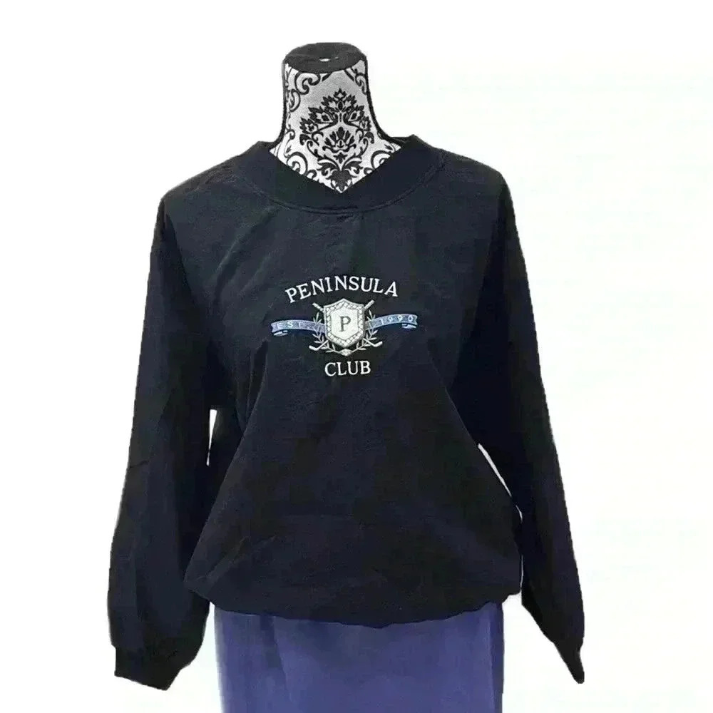 SDI Vintage Peninsula Club Athleisure V-Neck Windbreaker Pullover, S